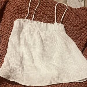 FREE with purchase LOFT Beach White Textured Top small washed once